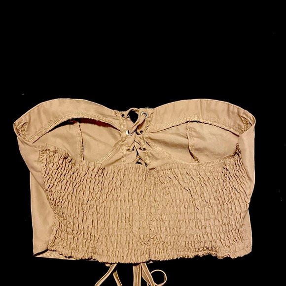 Size Medium Tan Lace Up Top SHEIN - Picture 3 of 5